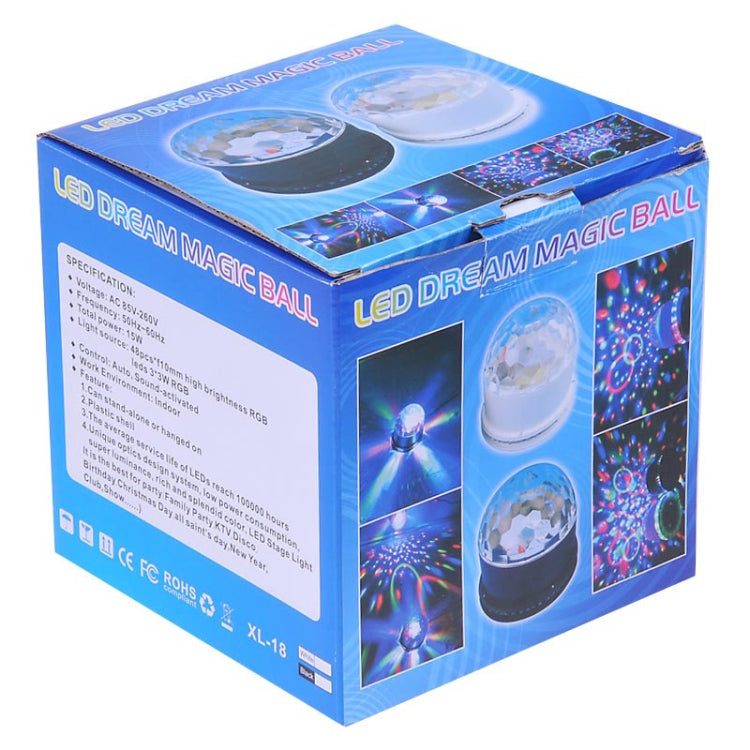 KX-D19  Magic Ball Stage Light, RGB LED with Sound Control Function(White)