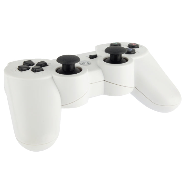 Double Shock III Wireless Controller, Manette Sans Fil Double Shock III for Sony PS3, Has Vibration Action(with logo)(White)
