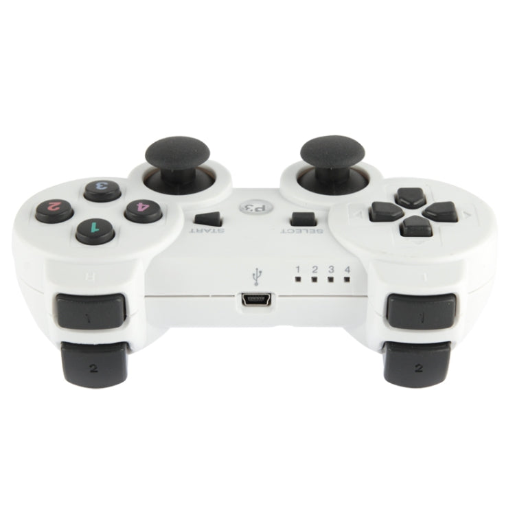 Double Shock III Wireless Controller, Manette Sans Fil Double Shock III for Sony PS3, Has Vibration Action(with logo)(White)