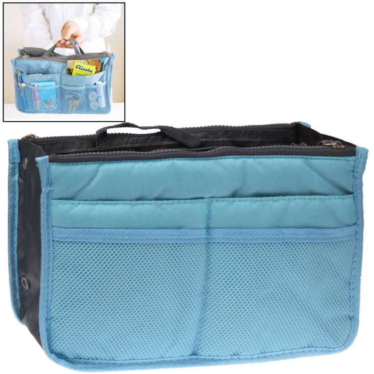 Thicken Portable Multi-function Double Zipper Cosmetic Bag, Storage Bag in Bag (Blue)