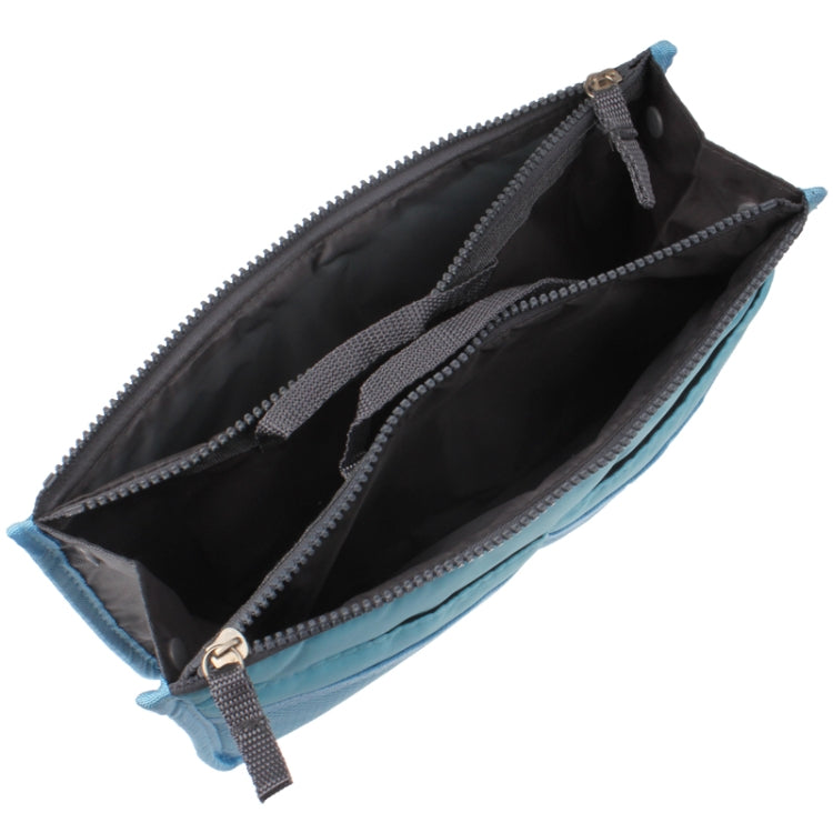 Thicken Portable Multi-function Double Zipper Cosmetic Bag, Storage Bag in Bag (Blue)