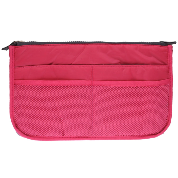 Thicken Portable Multi-function Double Zipper Cosmetic Bag, Storage Bag in Bag (Magenta)
