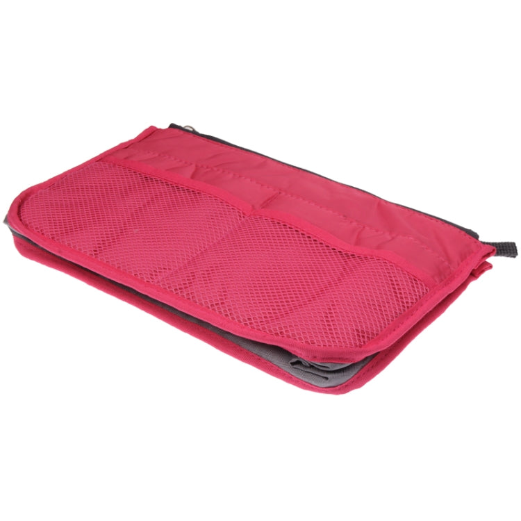 Thicken Portable Multi-function Double Zipper Cosmetic Bag, Storage Bag in Bag (Magenta)