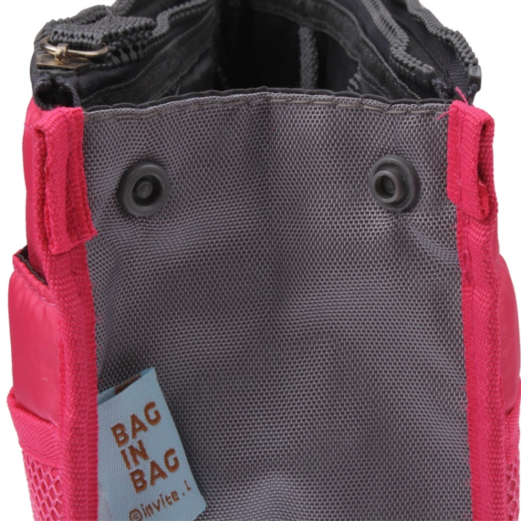 Thicken Portable Multi-function Double Zipper Cosmetic Bag, Storage Bag in Bag (Magenta)