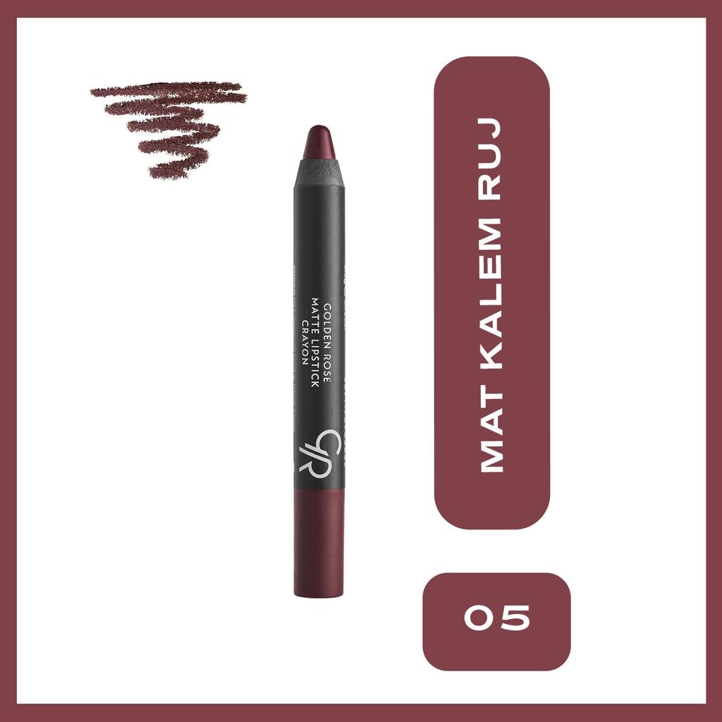 Golden Rose Matte Lipstick Crayon No:05 Velvet Finish 3.5g