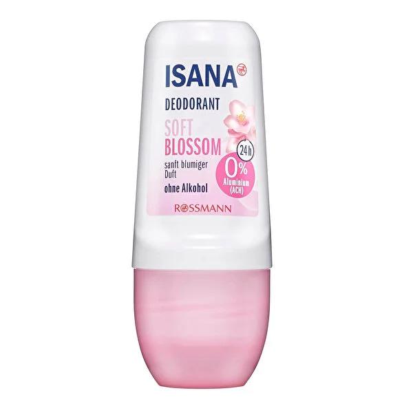 Isana Deodorant Roll On Floral Scent - 24 Hour Protection, Aluminum Salt-Free Formula