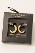 Gold Dipped Mixed Cz Pave Hoop Earrings