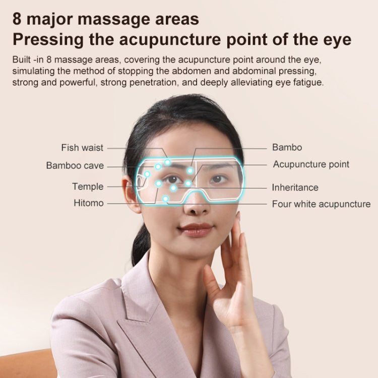 Smart Hot Compress Air Pressure Vibration Eye Massager Visual Massage Eye Care Device (Black)