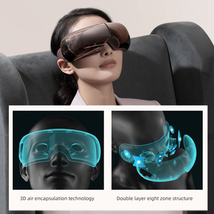 Smart Hot Compress Air Pressure Vibration Eye Massager Visual Massage Eye Care Device (Black)
