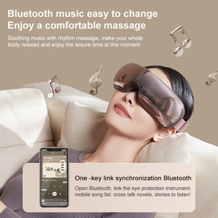 Smart Hot Compress Air Pressure Vibration Eye Massager Visual Massage Eye Care Device (Light Smoke)
