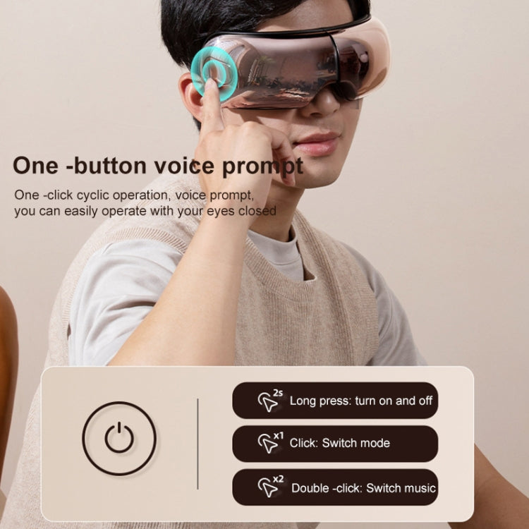 Smart Hot Compress Air Pressure Vibration Eye Massager Visual Massage Eye Care Device (Light Smoke)