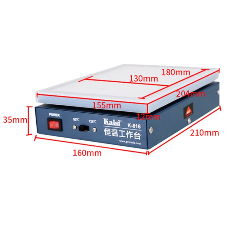 Kaisi K-816 Constant Temperature Heating Plate LCD Screen Open Separator Desoldering Station With Silicone Pad, EU Plug