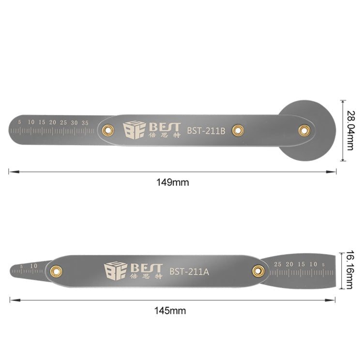 BEST BST-211A/B Universal Mobile Phone Repair Opener Tool Metal Disassemble Crowbar Metal Steel Pry Tool Set