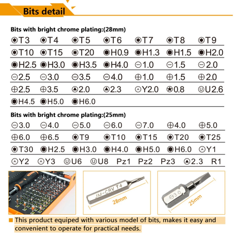 JAKEMY JM-6113 73 in 1 Household Hardware Screwdriver Repair Tool Set