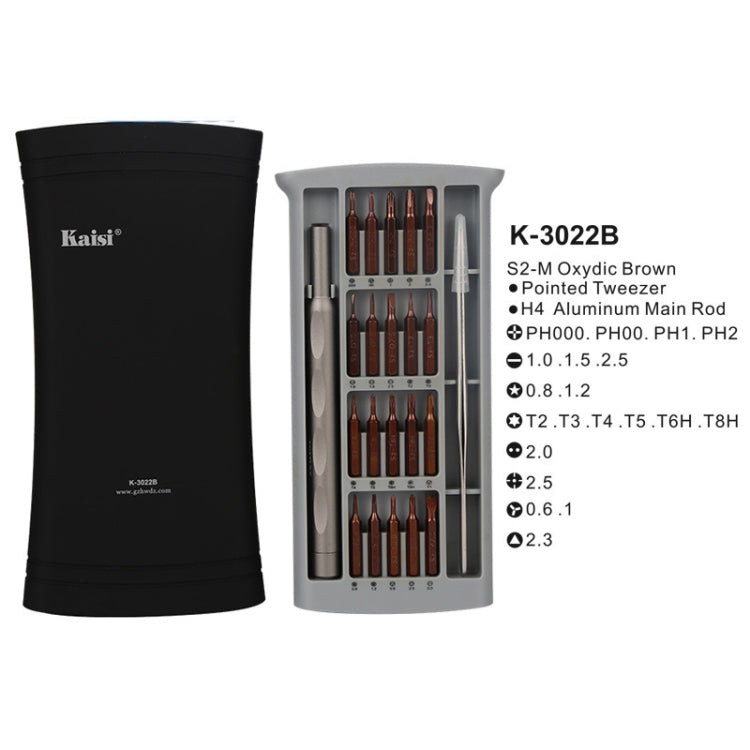 Kaisi K-3022B 22 in1 High Precision Screwdriver Set Magnetic Screwdriver Bits