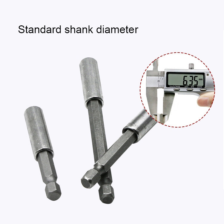 3 in 1 1/4 Electric Batch Head High Magnetism Connecting Rod Pistol Drill Extension Rod Sleeve Fast Turning Joint, Length: 60/100/150mm