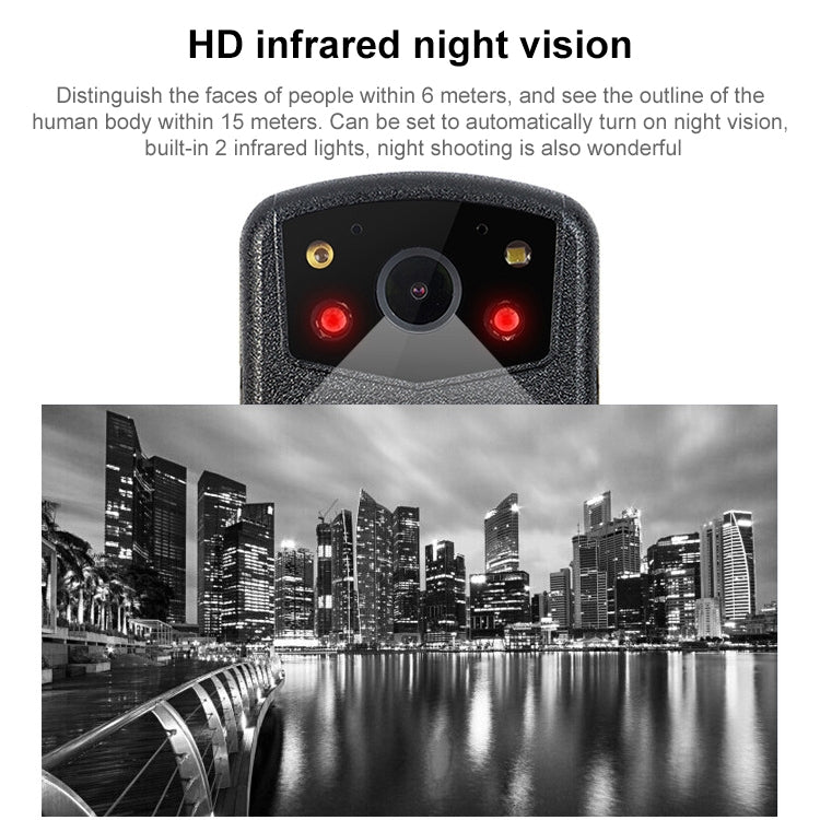 ZF902 HD 2.0 inch Display IP56 Waterproof Mini DVR Law Enforcement Recorder with Night Vision & 32GB TF Card(Black)