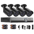 A4B5 4 Channel 720P 1.0 Mega Pixel 4 x Bullet AHD Cameras AHD DVR Kit, Support Night Vision / Motion Detection, IR Distance: 20m(Black)