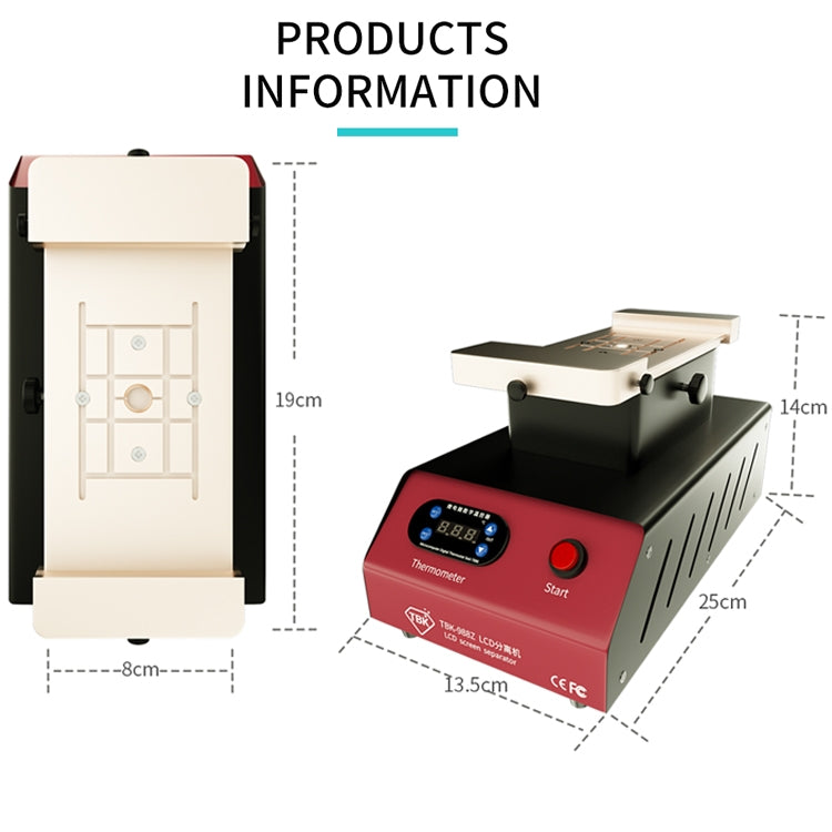TBK-988Z 7 inch Mobile Phone LCD Separation Built-in Pump Vacuum Manual Separator