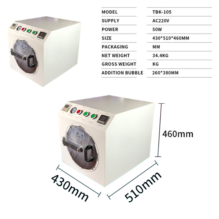 TBK-105 Bubble Removing Machine LCD Screen Refurbishing Repair Equipment Deaeration Machine