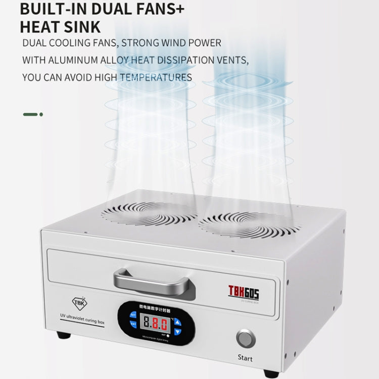 TBK 605 100W Mini UV Curing Lamp Box 48 LEDs Curved Surface Screen UV Curing Box, US Plug
