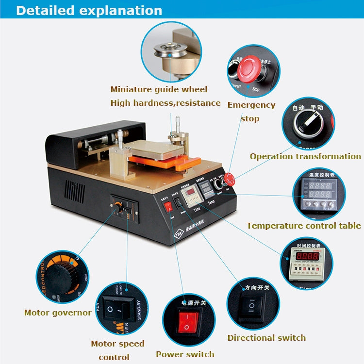 TBK958 Aluminum Alloy LCD Screen Automatic Separation Machine Built-in Temperature Control Chip For 7 inch Mobile Phone