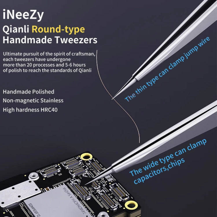 Qianli iNeezy YK-02 Stainless Steel Extra-sharp Thickened Tweezers Pointed Tweezers