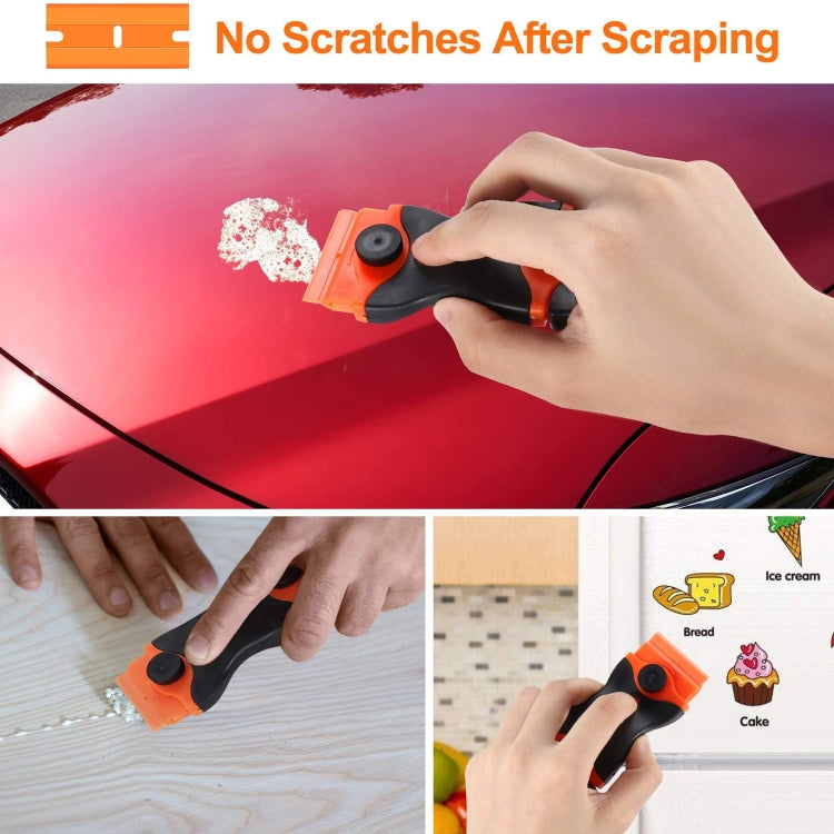 Double Headed Scraper Blade Glue Squeegee Remover Cleaner Tool (Yellow)