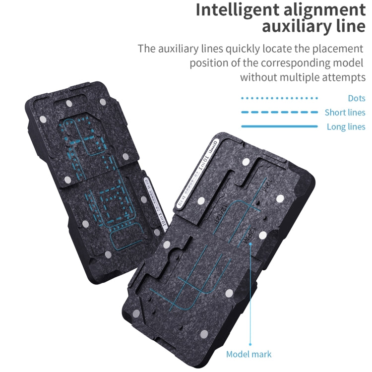 Qianli 10 in 1 Middle Frame Reballing Platform For iPhone X / XS / XS Max / 11 / 11 Pro / 11 Pro Max / 12 / 12 Pro / 12 mini / 12 Pro Max
