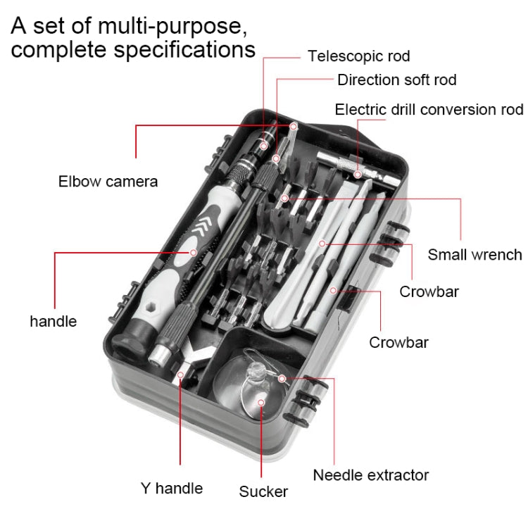 138 in 1 DIY Mobile Phone Disassembly Tool Clock Repair Multi-function Tool Screwdriver Set (Purple)