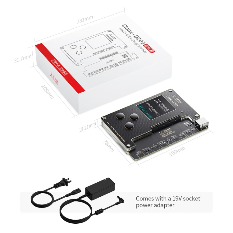 MEGA-IDEA Clone DZ03 Battery Activation & Face ID Dot Matrix Programmer for iPhone 8-14 Pro Max, Plug: US