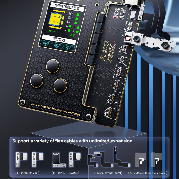 MEGA-IDEA Clone DZ03 Battery Activation & Face ID Dot Matrix Programmer for iPhone 8-14 Pro Max, Plug: US