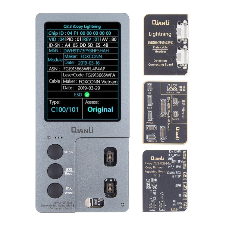 For iPhone 6 - 14 Pro Max 3 in 1 Qianli iCopy Plus 2.2 Repair Detection Programmer Set