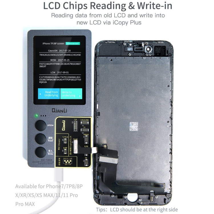 For iPhone 6 - 14 Pro Max 3 in 1 Qianli iCopy Plus 2.2 Repair Detection Programmer Set