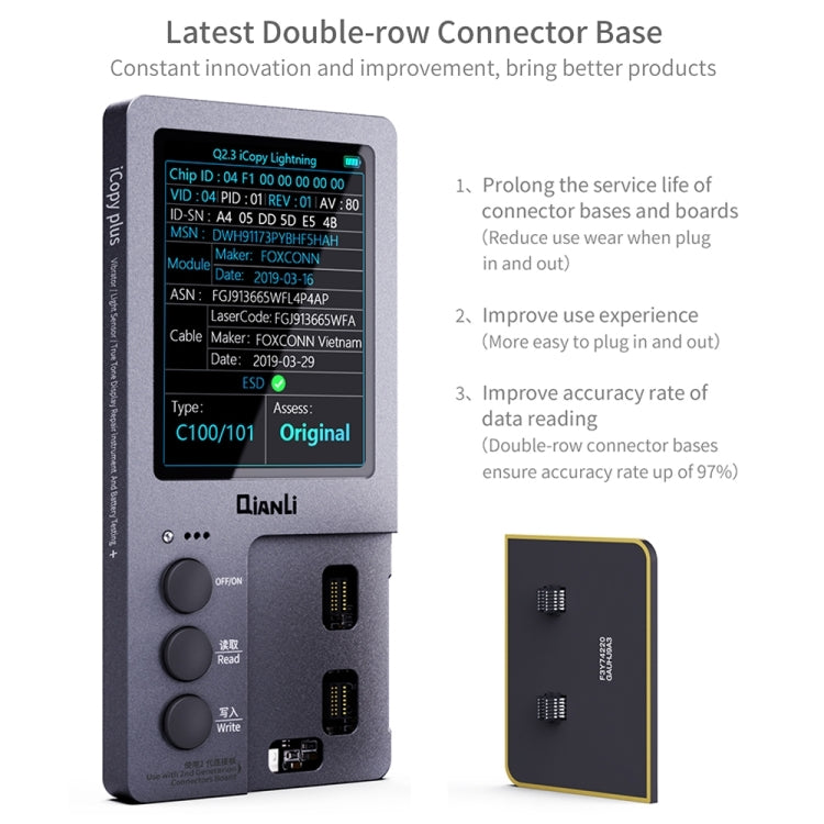 For iPhone 6 - 14 Pro Max 3 in 1 Qianli iCopy Plus 2.2 Repair Detection Programmer Set