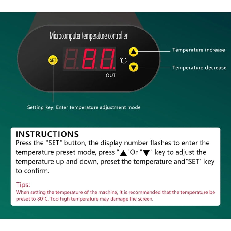 BST-B-856A AC 220V Electrical Vacuum Pump LCD Screen Separator, US Plug