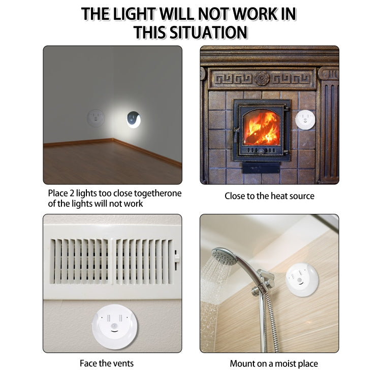 USB Charging Light & Human Body Sensing Control Smile Magnetic Night Light(Cold White Light)
