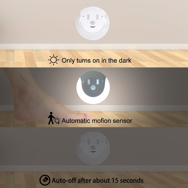 USB Charging Light & Human Body Sensing Control Smile Magnetic Night Light(Cold White Light)