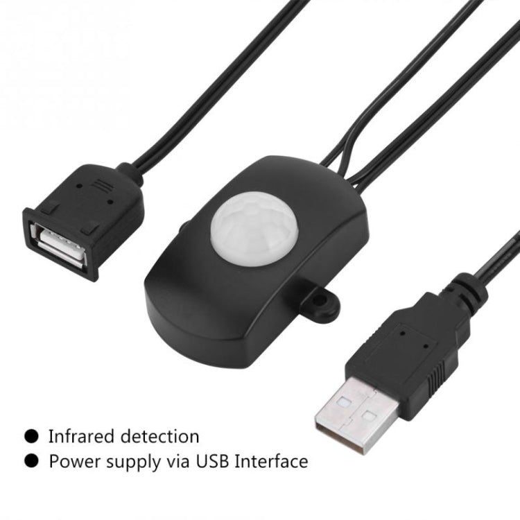 DC 5V/12V/24V USB Body Infrared PIR Motion Sensor Switch Human Motion Sensor Detector Switch For LED Light Strip(Black)