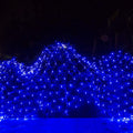 4x6m 672 LEDs Waterproof Fishing Net Lights Curtain String Lights Fairy Wedding Party Holiday Decoration Lamps 220V, EU Plug(Blue Light)