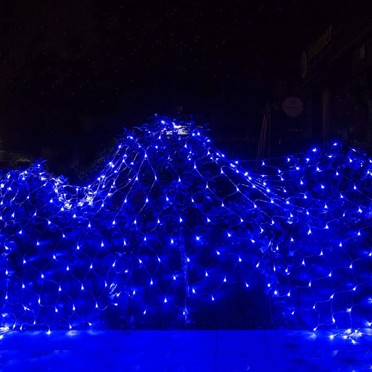 4x6m 672 LEDs Waterproof Fishing Net Lights Curtain String Lights Fairy Wedding Party Holiday Decoration Lamps 220V, EU Plug(Blue Light)