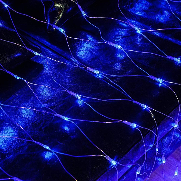 4x6m 672 LEDs Waterproof Fishing Net Lights Curtain String Lights Fairy Wedding Party Holiday Decoration Lamps 220V, EU Plug(Blue Light)