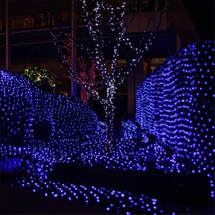 4x6m 672 LEDs Waterproof Fishing Net Lights Curtain String Lights Fairy Wedding Party Holiday Decoration Lamps 220V, EU Plug(Blue Light)