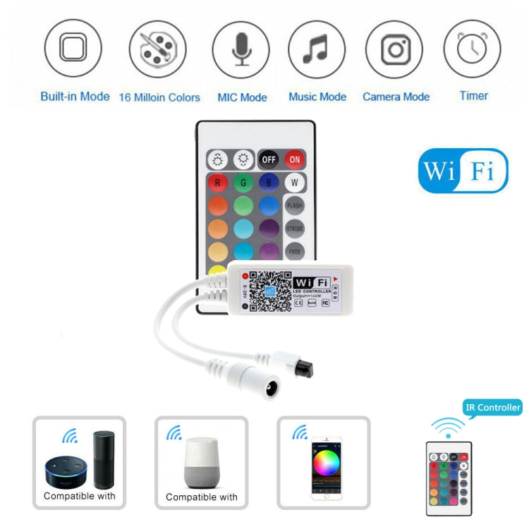 Smart Phone Control Music and Timer Mode Home Mini WIFI LED RGB Controller, type:RGB Controller