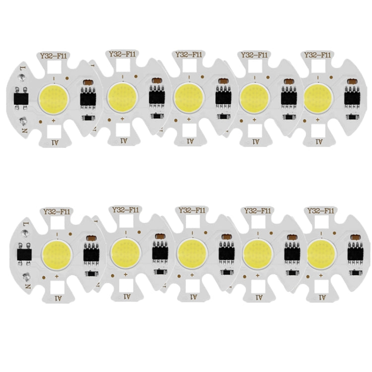 10 PCS COB LED Light Chip AC 220V LED Bulb Light Intelligent IC Driver Bulb Light DIY Spotlight Downlight Chip Outdoor Flood Light(5W（warm white）)