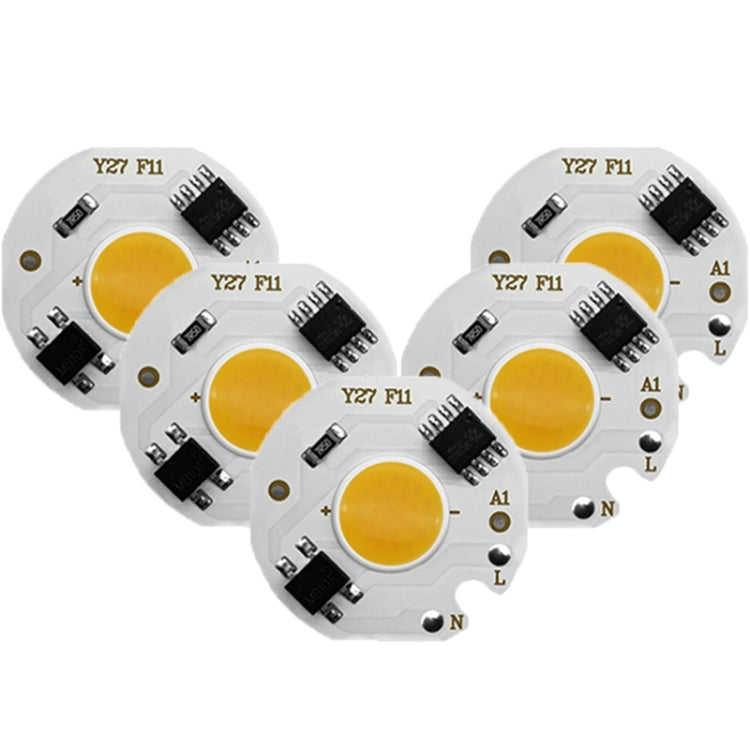 5 pcs COB LED Light Chip AC 220V LED Bulb Light Intelligent IC Driver Bulb Light DIY Spotlight Downlight Chip Outdoor Flood Light(12W(cold white))