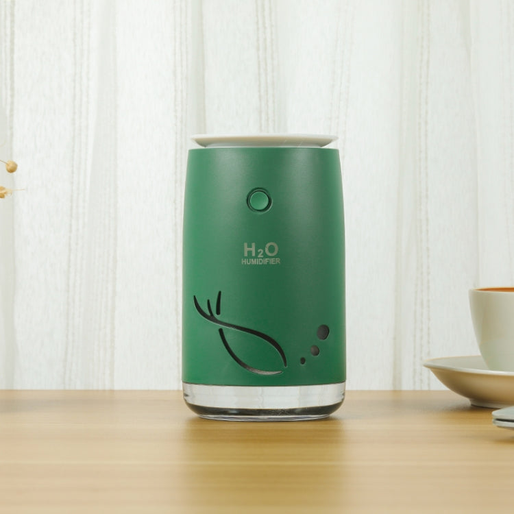 Concise Fish Pattern Mini Home Mute Bedroom Student Dormitory Office Portable USB Wireless Durable Humidifier(Green)