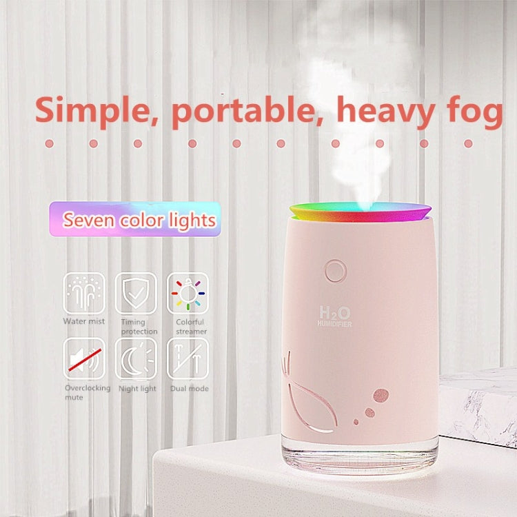 Concise Fish Pattern Mini Home Mute Bedroom Student Dormitory Office Portable USB Wireless Durable Humidifier(Green)