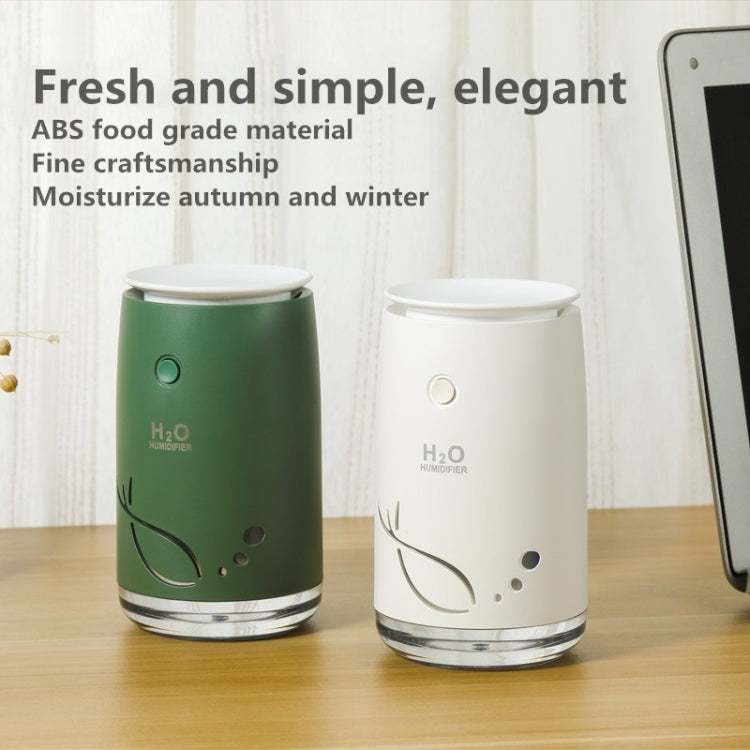 Concise Fish Pattern Mini Home Mute Bedroom Student Dormitory Office Portable USB Wireless Durable Humidifier(Green)