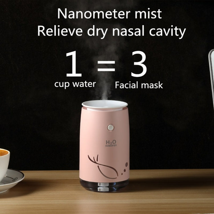 Concise Fish Pattern Mini Home Mute Bedroom Student Dormitory Office Portable USB Wireless Durable Humidifier(Green)